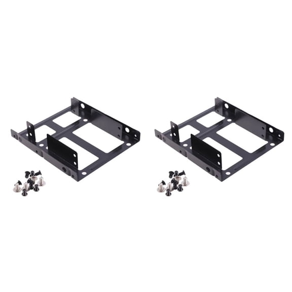 2X Double Layer SSD Metal Frame 2.5 to 3.5 Internal Mounting Computer SSD Hard Drive Dual Desktop Converter Bracket,Black