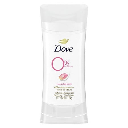 2X - Dove 0% Aluminum Deodorant - Rose Petals - 2.6 oz