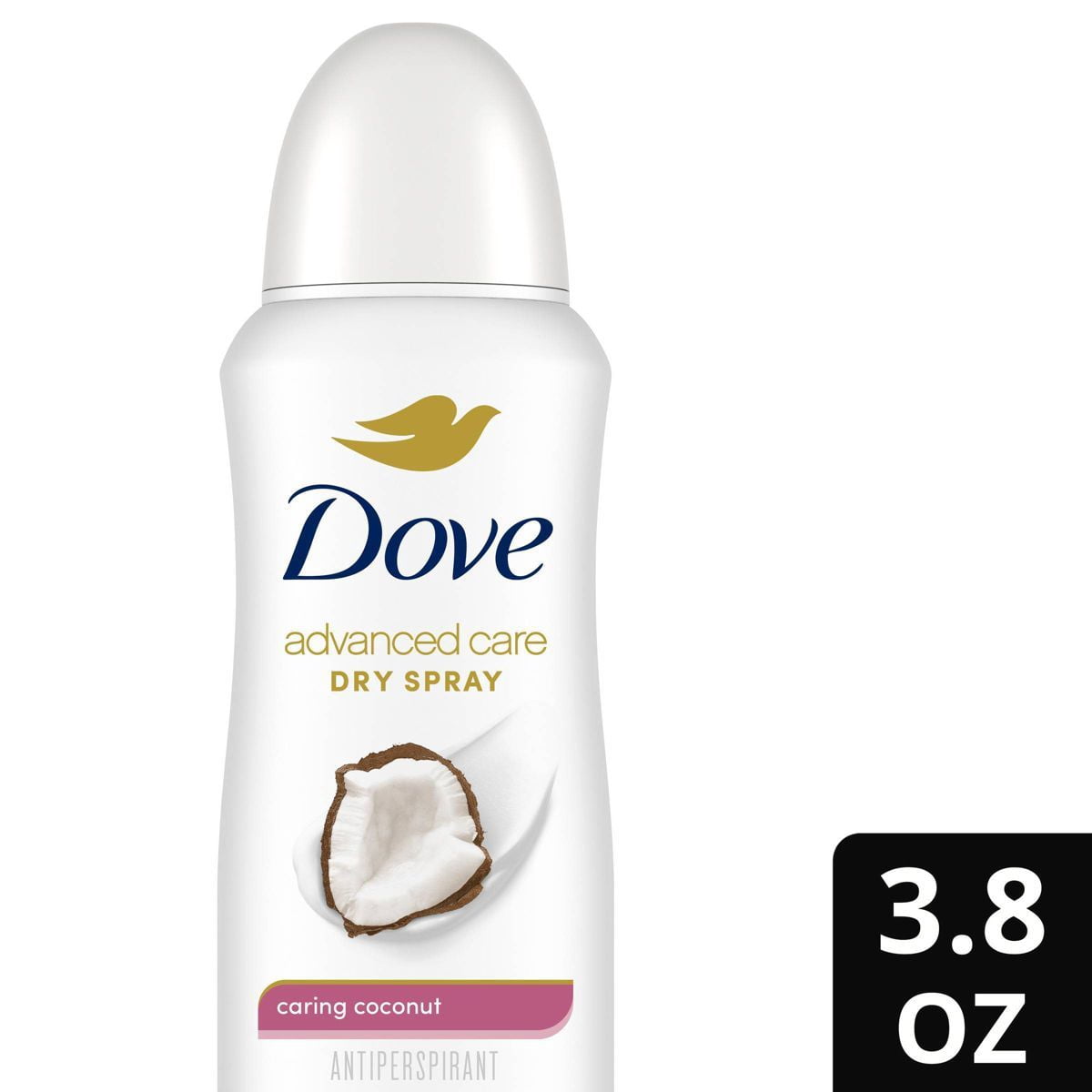 Dove Advanced Care Women's Antiperspirant Deodorant Dry Spray Caring Coconut 3.8 oz - Pack of 2