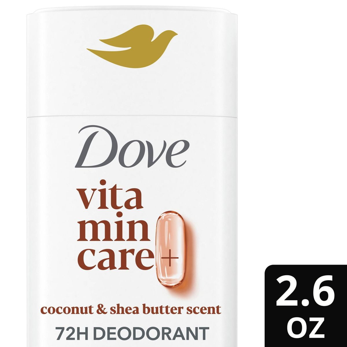 2X - Dove Beauty VitaminCare+ Aluminum Free Deodorant Stick with Niacinamide - Coconut Shea - 2.6oz