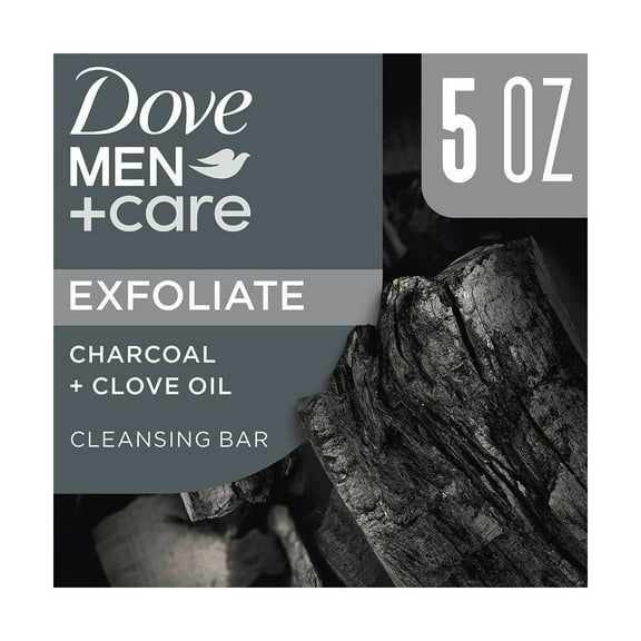2X - Dove Men+Care Exfoliate Plant Based Bar Soap - Charcoal Clove Oil - 5oz