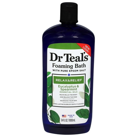 Dr Teal's Foaming Bath - Relax & Relief with Eucalyptus & Spearmint - 34 oz (Pack of 2)