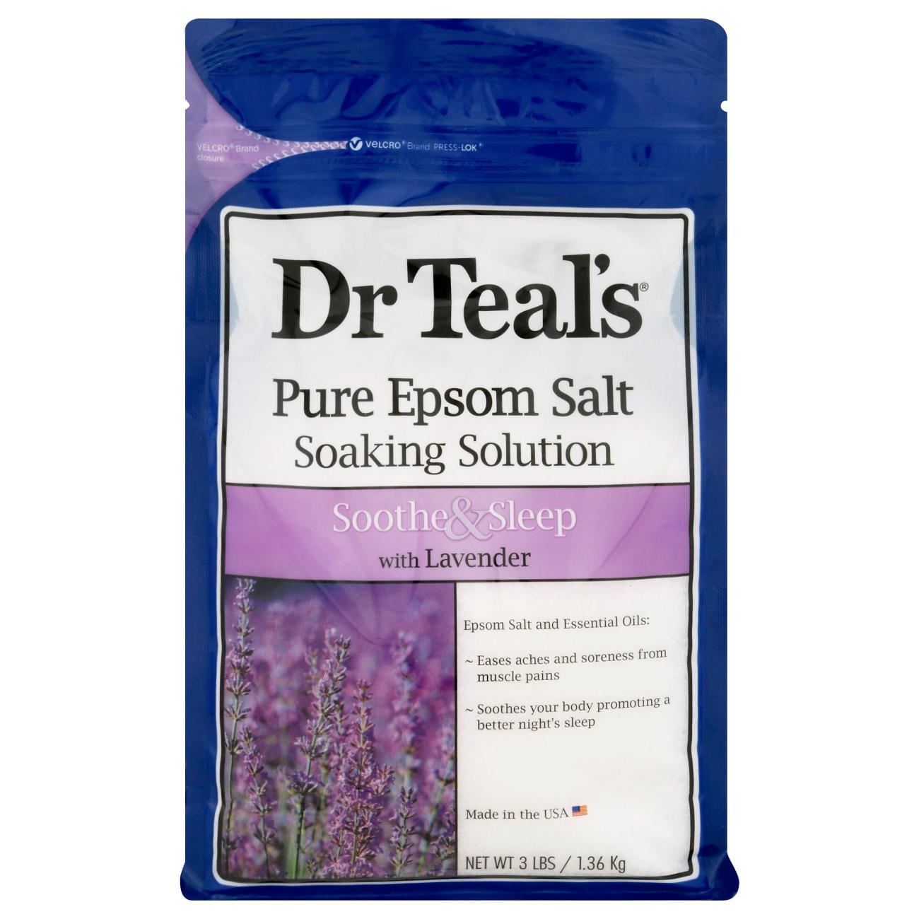2X - Dr Teal's Soothe \u0026 Sleep with Lavender Epsom Salt Soaking Solution 3 lb