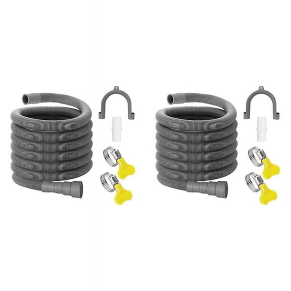 2X Drain Hose Extension Set Washing Machine Hose 10Ft, Include Bracket Hose Connector and Hose Drain Hoses