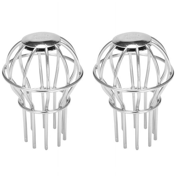 2X Drain Outdoor Roof Anti - Blocking Line Cap Round Net Cover Drainage Floor Line Leak Gutter Guard Filter-50,2 x floor drain cover,silver