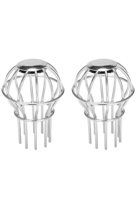 2X Drain Outdoor Roof Anti - Blocking Line Cap Round Net Cover Drainage Floor Line Leak Gutter Guard Filter-50,2 x floor drain cover,silver