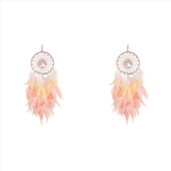 2X Dream Catcher Hanging Ornament Decor Handmade LED Lights Healing Crystals Dreamcatchers for Home Wall