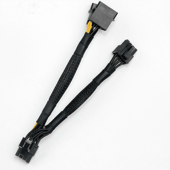 2X Dual 4Pin IDE Molex to GPU Dual 8Pin(6+ 2)Pin Power Supply Cable PCI-E Express Graphics Video Display Card Adapter,2 x Dual 4-pin Molex to Dual 8(6+2) cable,black