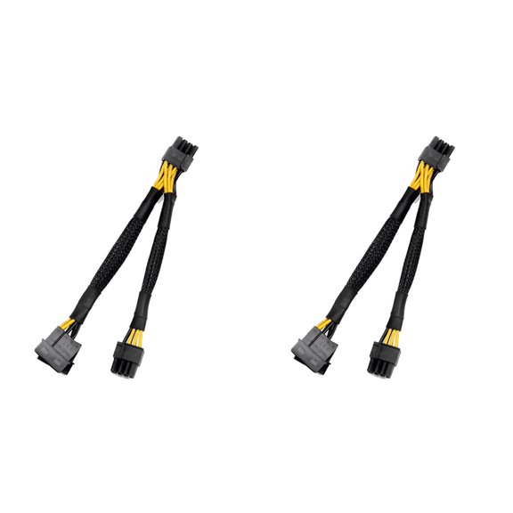 2X Dual 4Pin IDE Molex to GPU Dual 8Pin(6+ 2)Pin Power Supply Cable PCI-E Express Graphics Video Display Card Adapter