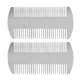 thumbnail image 1 of 2X Dual Action Stainless Steel Credit Card Size Comb Wallet Comb Pocket Comb Anti-Static Hair Comb for Man, 1 of 8
