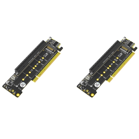 2X Dual NVMe PCIe Adapter, PCIe 4.0 X16 to Dual NVMe & 1x More PCIe X16 (X8 Signal) Adapter for M.2 NVMe SSD Adapter