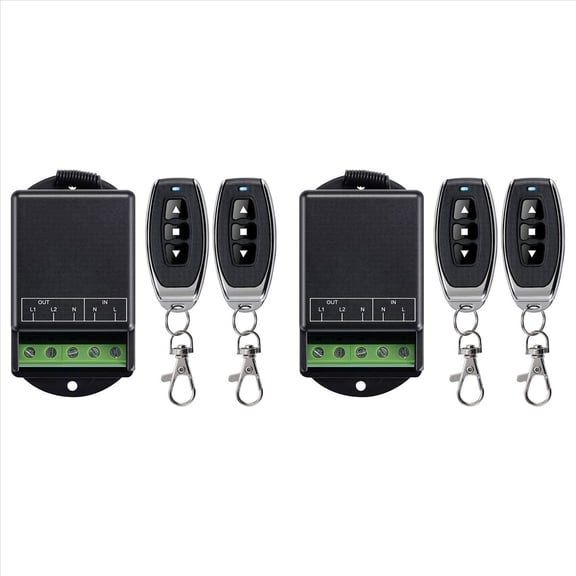 2X Dual Wireless Remote Control Switch, AC100-240V 10A Relay Radio Frequency Switch Home Instruments,Water Pump,Lighting