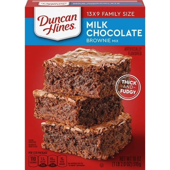 2X - Duncan Hines Brownie Mix, Milk Chocolate, 18 Oz