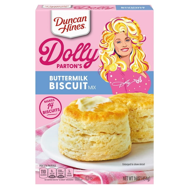 2X Duncan Hines Dolly Parton's Buttermilk Biscuit Mix 16 oz