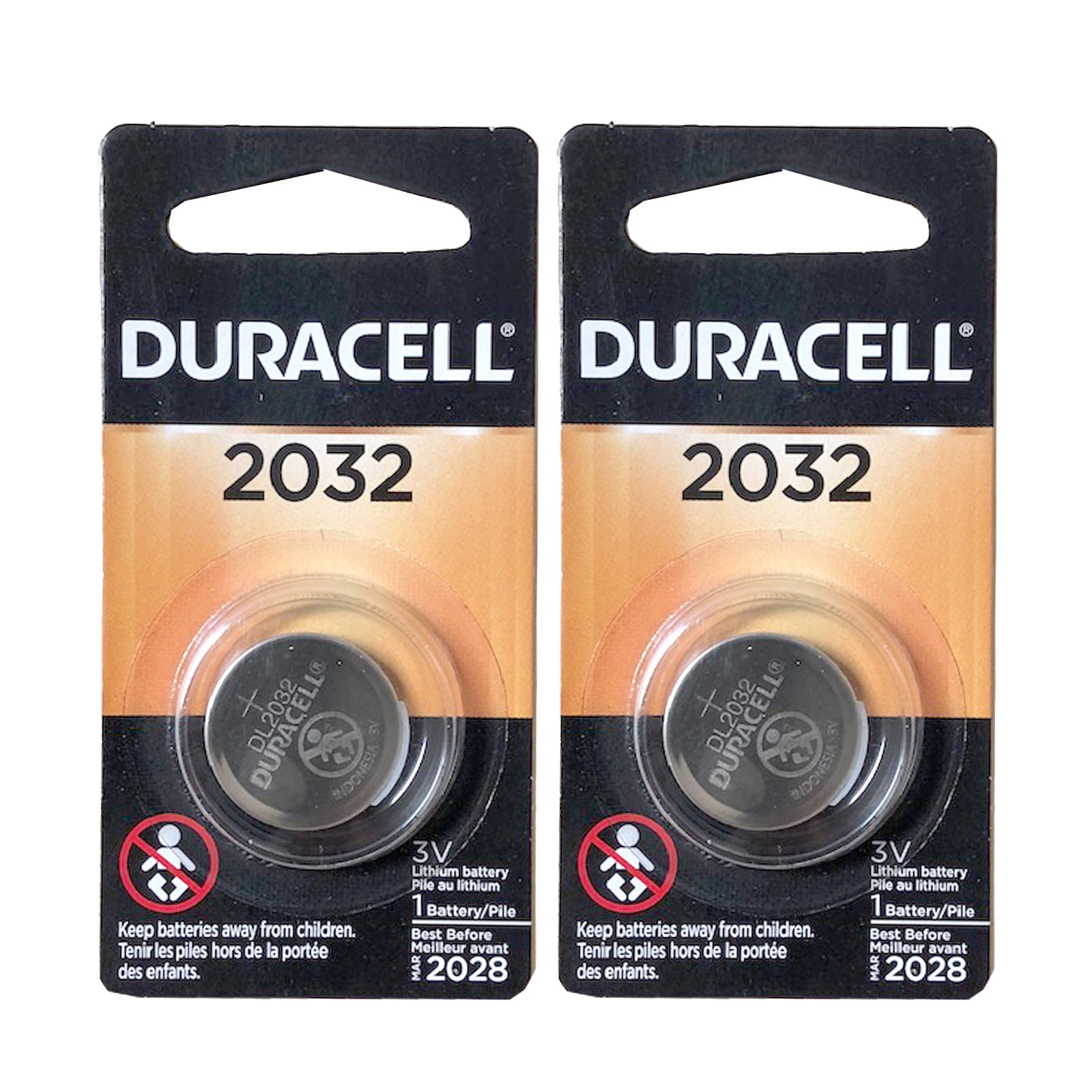 2X Duracell DL2032 3V Lithium Coin Cell Battery EA2032C