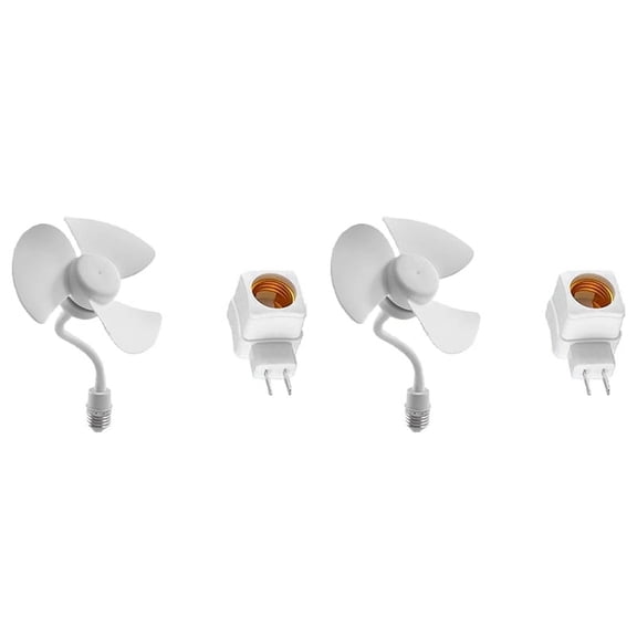 2X E27 Screw-in Universal Fan,3 Blades E27 Thread Base Ceiling Fan,Low Noise Cooling Fan,E27 Thread Ceiling Fan