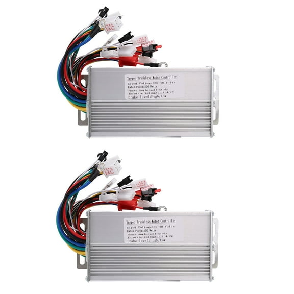 2X EBike Brushless Controller 30A 36V 48V 500W Electric Scooter Blcd Controller for Scooter Bicycle Accessories,2 x Electric Brushless Controller,Silver