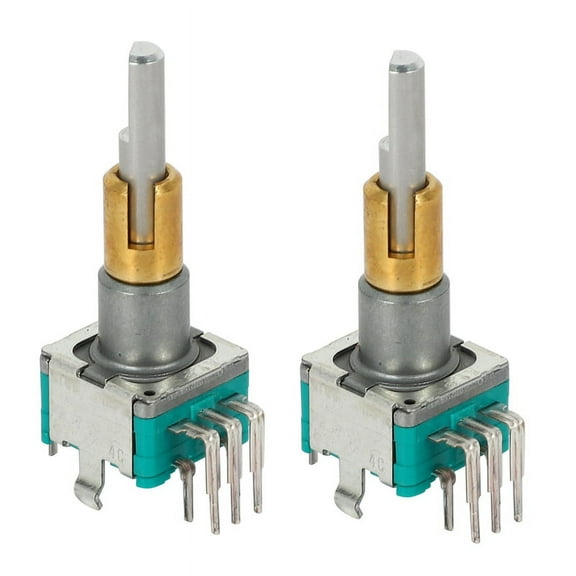 2X EC11EBB24C03 Dual Encoder with Switch 30 Positioning Number 15 Pulse Point Handle 25mm