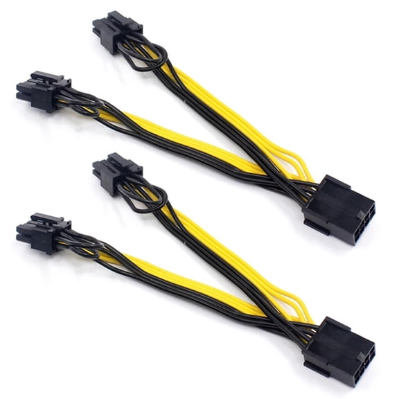 2X EPS CPU 8Pin to 2-Port PCIe 8Pin Dual PCI-E 6+2Pin Y Splitter Miner GPU Graphics Card Power Supply Cable