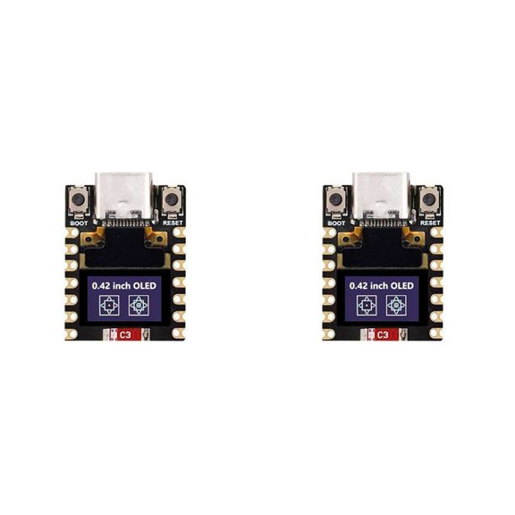 2X ESP32-C6 MINI Development Board Support 2.4GHz WiFi and Bluetooth RISC-V Low Power with 0.42-Inch OLED Display