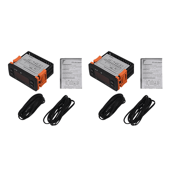 2X ETC-974 Mini Temperature Controller Refrigerator Thermostat Regulator Thermoregulator Thermocouple Dual Sensor
