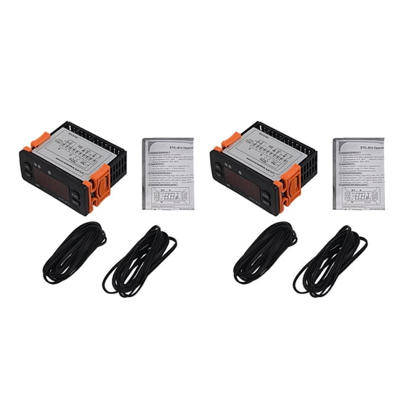 2X ETC-974 Mini Temperature Controller Refrigerator Thermostat Regulator Thermoregulator Thermocouple Dual Sensor