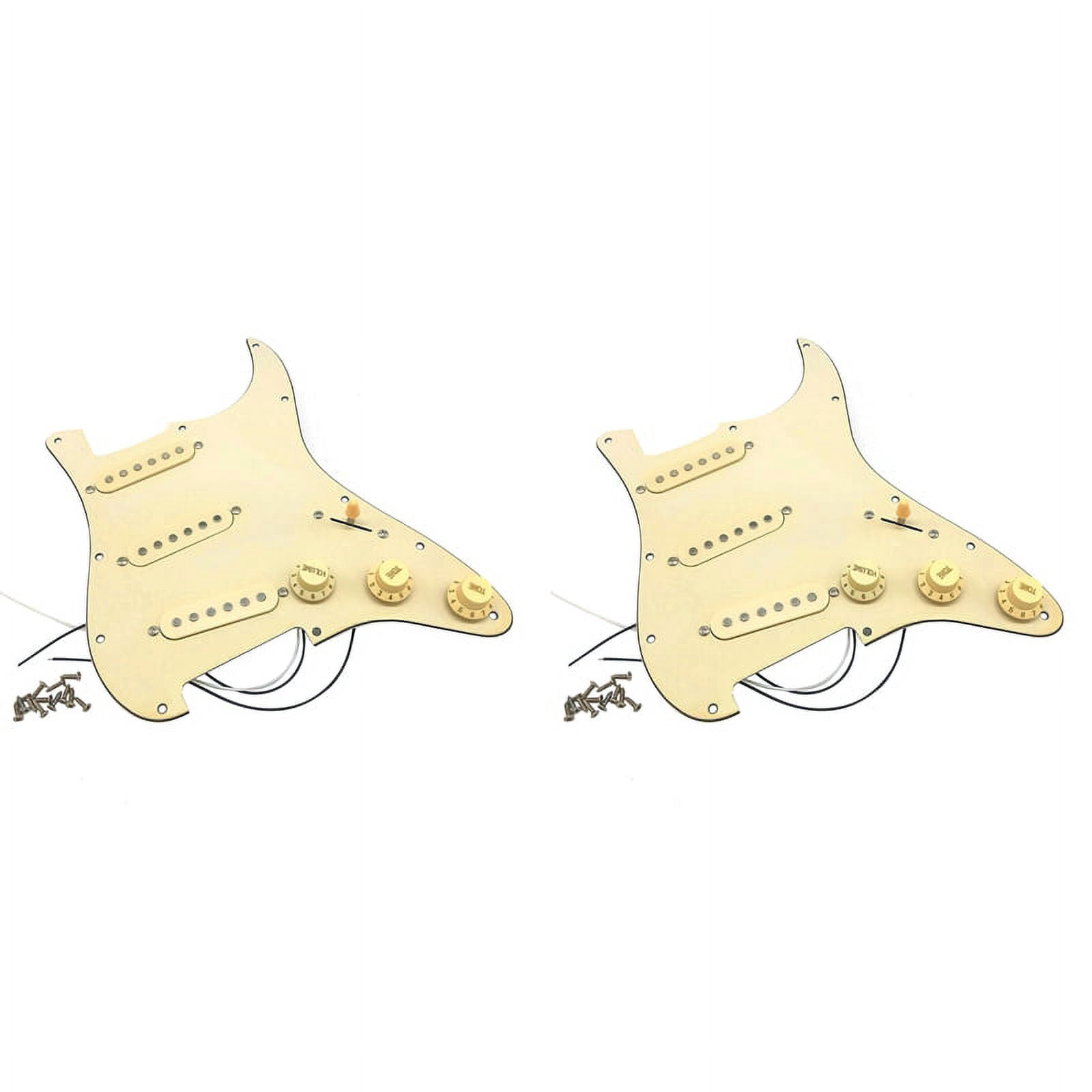 2X Electric Guitar Pickguard Pickups Loaded Prewired Scratch Plate Assembly SSS Yellow