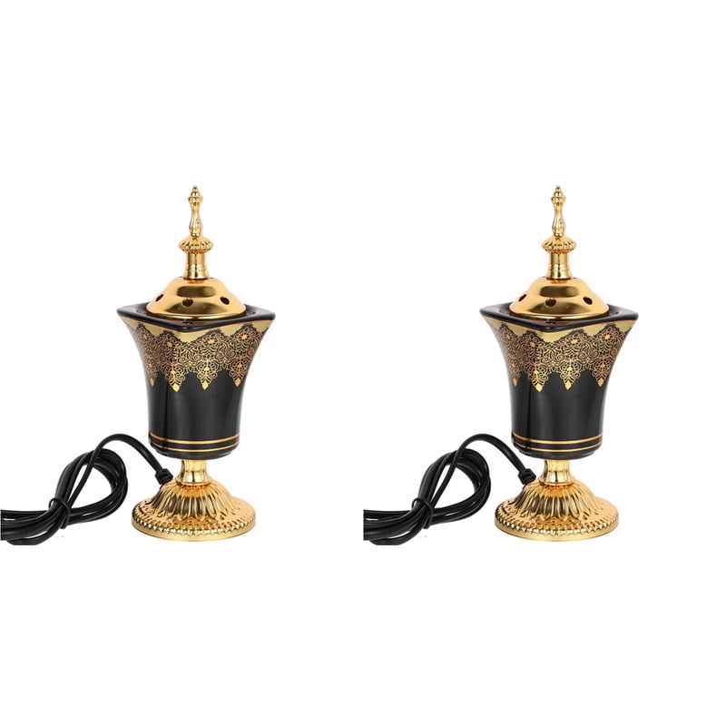 2X Electric Incense Burner Frankincense Incense Holder Vintage Arabic Censer Burner US Plug