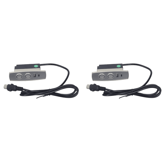 2X Electric Recliner Controller ABS 2 Button 5 Pin Straight Connectors Sofa Lift Chair Hand Control Switch