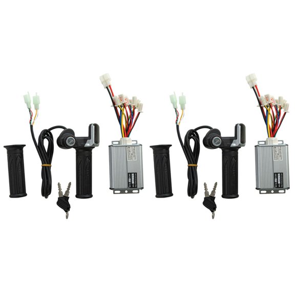 2X Electric Scooter Accessories Motor Brushed Controller & Throttle Twist Grip 48V 1000W for Electric Scooter Bicycle