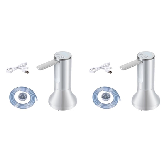 2X Electric Water Gallon Pump Foldable Automatic Water Dispenser Rechargeable Desktop Smart Drinking Water Pump,2 x Water pump 2 x water pipe 2 x Dust cover 2 x Charging cable,White