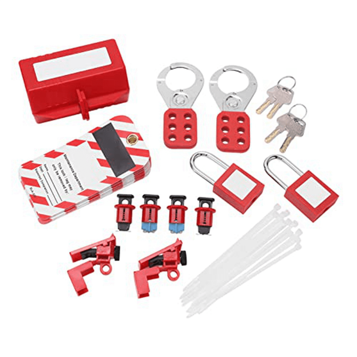 2X Electrical Circuit Breaker Lockout Tagout Kit,Safty Padlock Set Plug