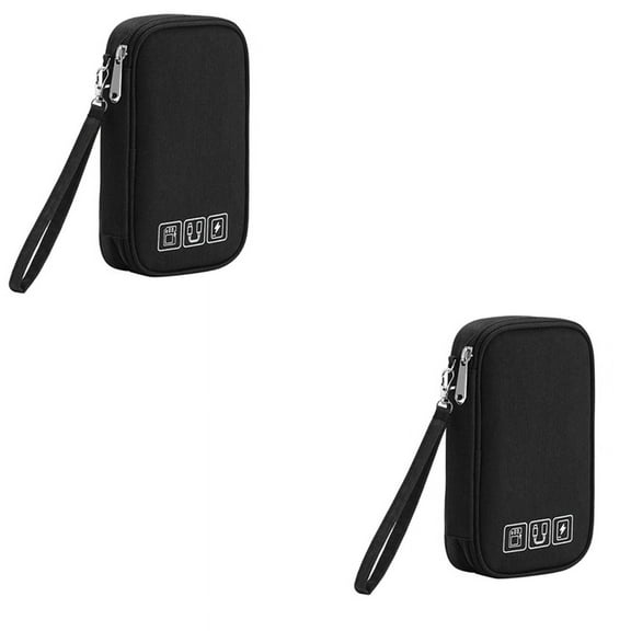 2X Electronic Organizer, Travel Bag Pouch Portable Electronic Phone Storage Multifunction Case