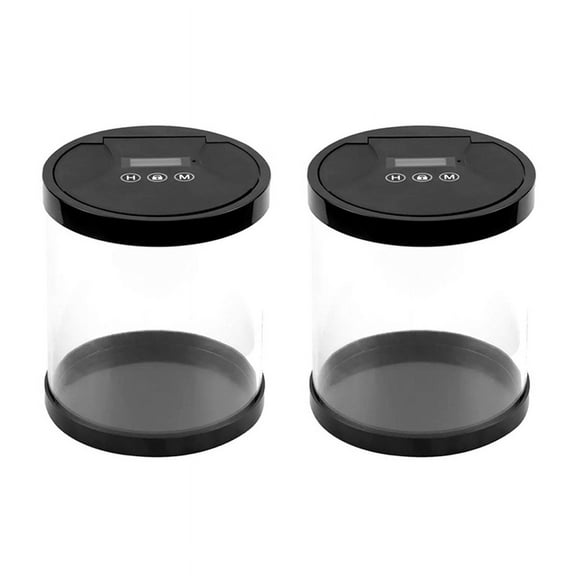 2X Electronic Time Lock Box Lock Container Multi Function Time Lock Box Bin for Toys Phones No Battery Black