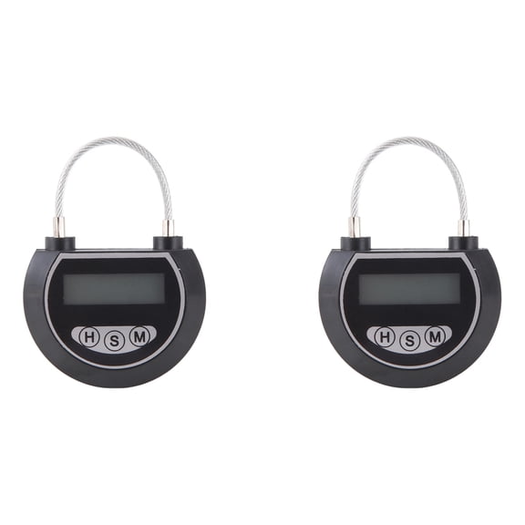 2X Electronic Time Lock Timer Container Multi Function Bin for Toys Black