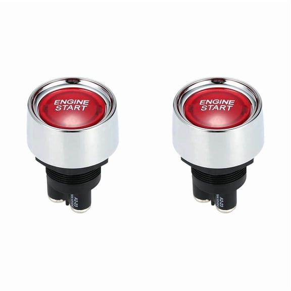 2X Engine Button Car DC 12V 24V Red Car Start Engine Button Light Switch Button Start Ignition Switch for Racing-Red,2 x Vehicle switch,Red