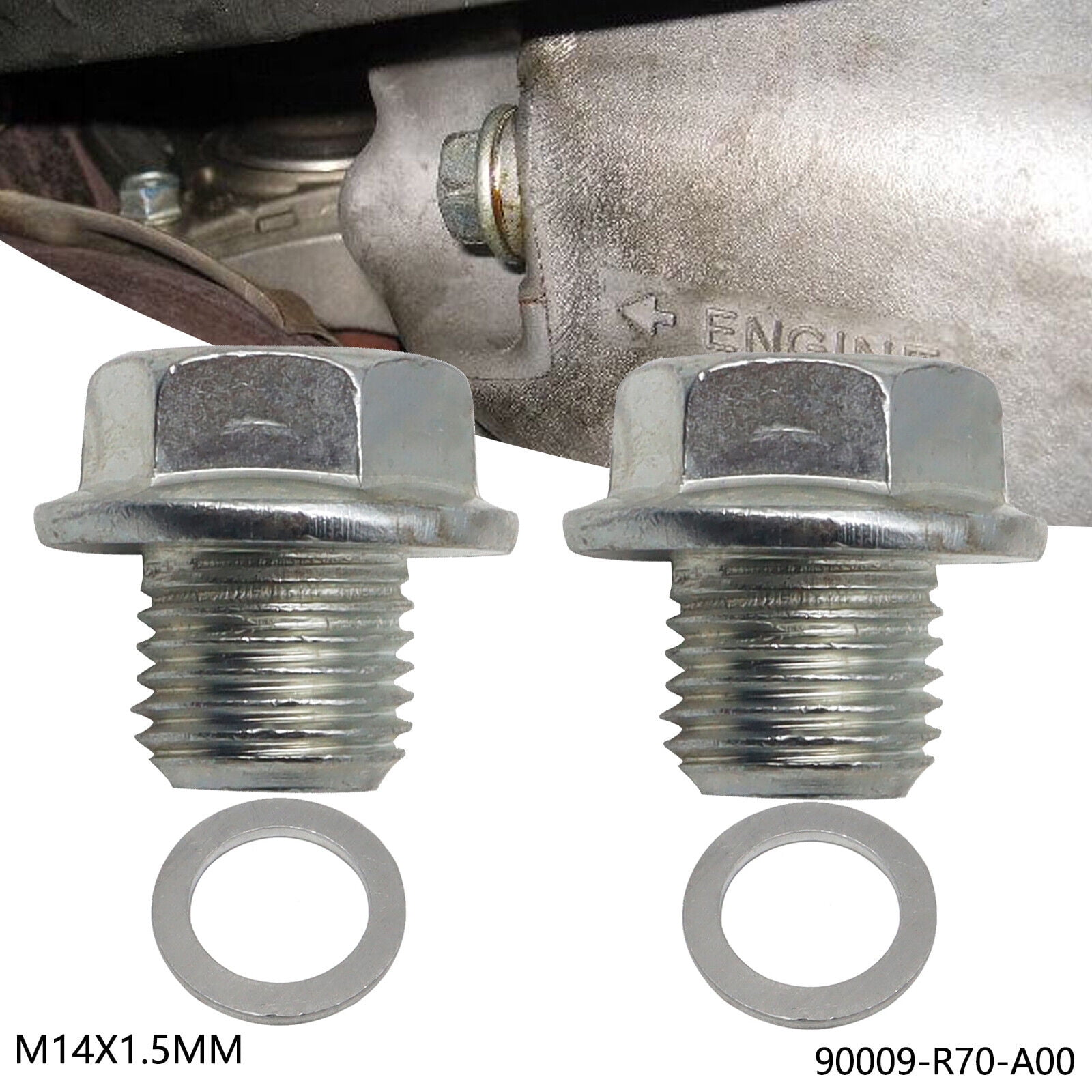 2X Engine Oil Pan Drain Bolt Plug Washer for Honda Accord CR V CRV