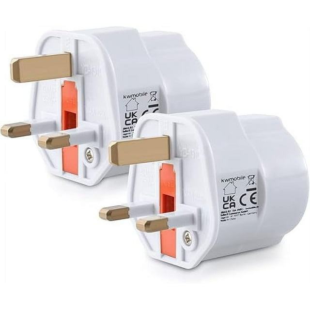 2X English Plug Adapter Model Schuko Type G France to UK Plug