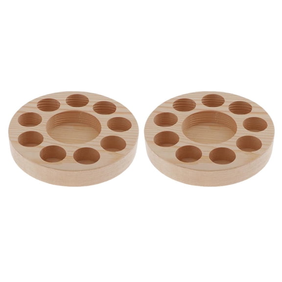 2X Essential Oil Bottles Wooden Storage Display Stand Travel Display Holder, Cosmetic Organizer Rack Nail Polish Fragrance Container
