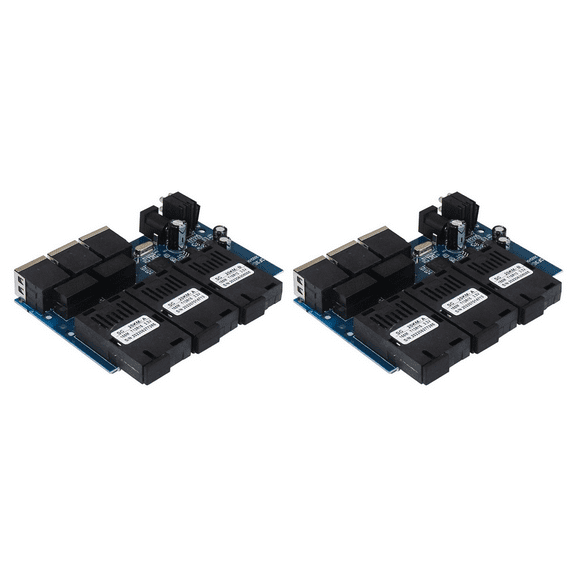 2X Ethernet Fiber Switch 100M PCBA Board Optic Media Converter 20Km 3 Fiber 3 RJ45 Support RPOE Simplex SC Fiber Switch