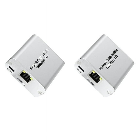 2X Ethernet Splitter 1 to 2 High Speed Gigabit Ethernet Switch 2 Port Internet RJ45 LAN Splitter for Cat5/5e/6/7/8 Cable