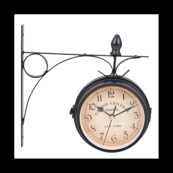 2X European-Style Double-Sided Wall Clock Classic Clocks Monochrome