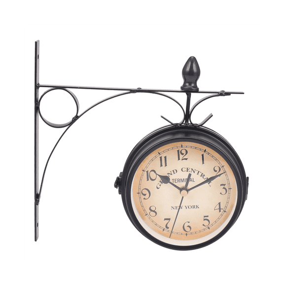 2X European-Style Double-Sided Wall Clock Classic Clocks Monochrome
