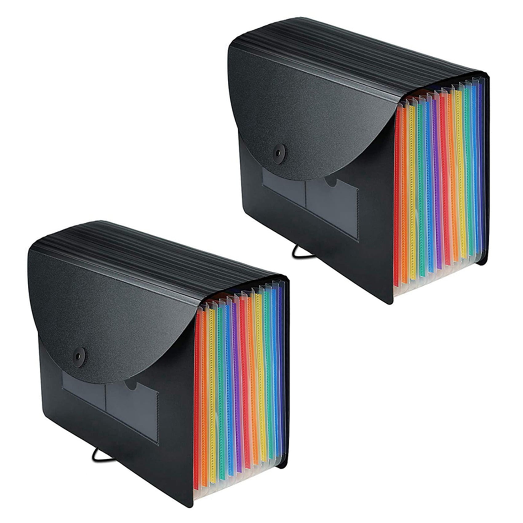 2X Expanding File Folder 12 Pockets File Organizer Filing Box,A4 Accordion Bill/Receipt Folders