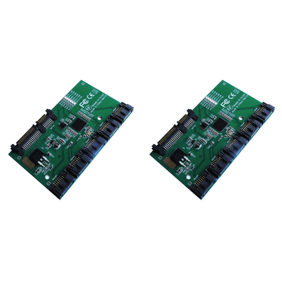 2X Expansion Card 1 to 5 Port SATA3.0 Controller Motherboard Multiplier Riser HUB Adapter