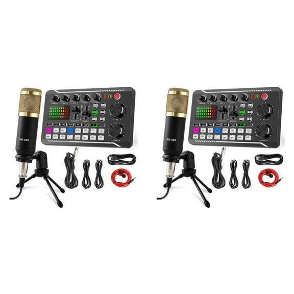 2X F998 Sound Card Kit,BM-800 Microphone Kit,with Live Sound Card,Audio Mixer Condenser PC Gaming Mic