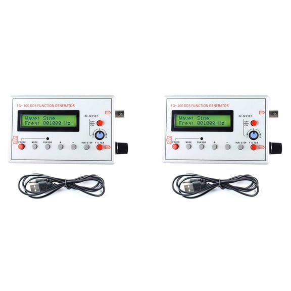 2X FG-100 DDS Function Signal Generator Frequency Counter 1Hz - 500KHz Module Sine+Square+Triangle + Waveform