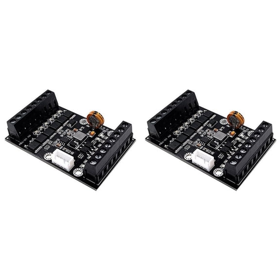 2X FX1N-14MT PLC Industrial Control Board PLC Module Analog Input / Output with Guide Rail Delay Relay Module,2 x PLC Industrial Control Board,Black