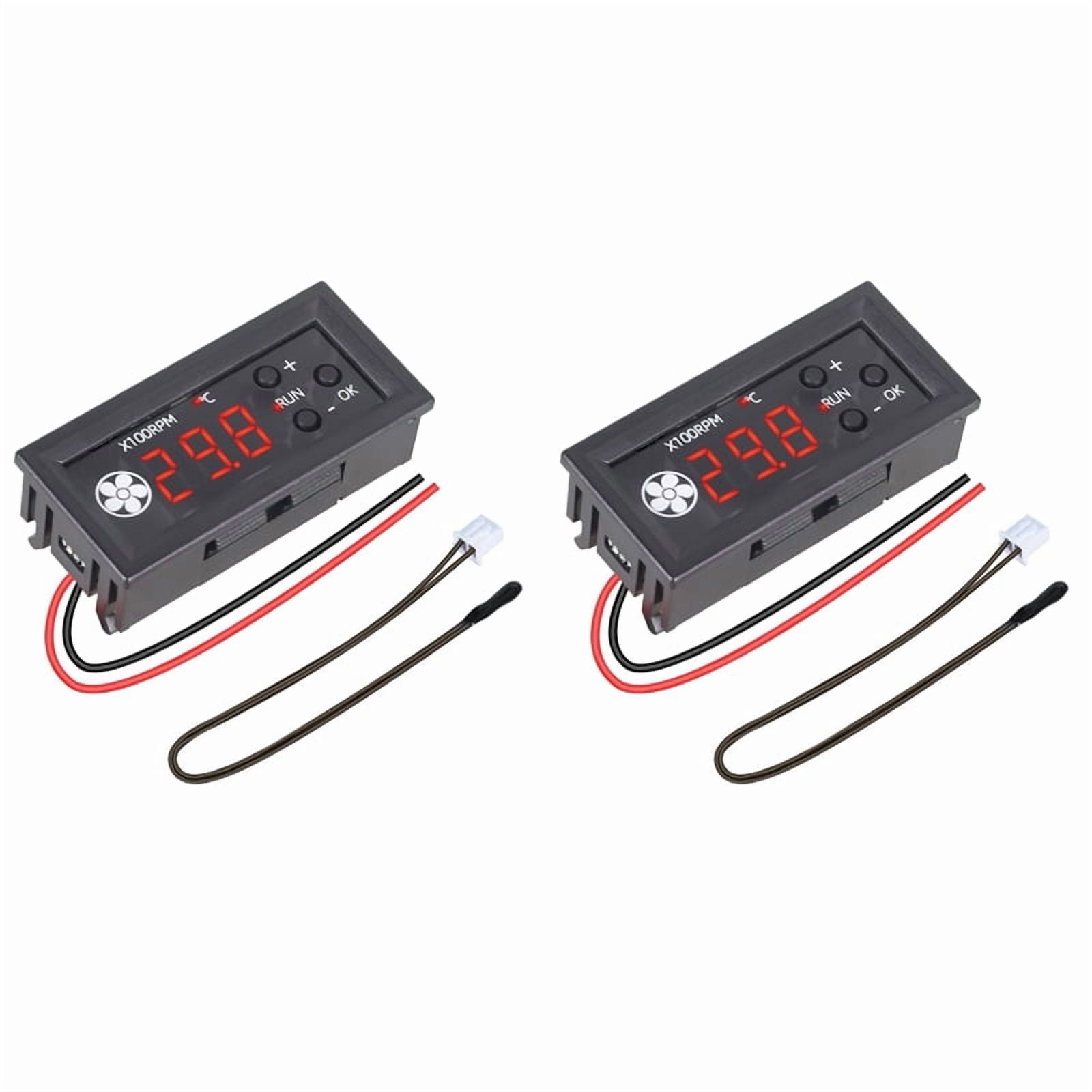 2X Fan Temperature Controller,DC 12V PWM 4-Wire Fan Speed Controller ...