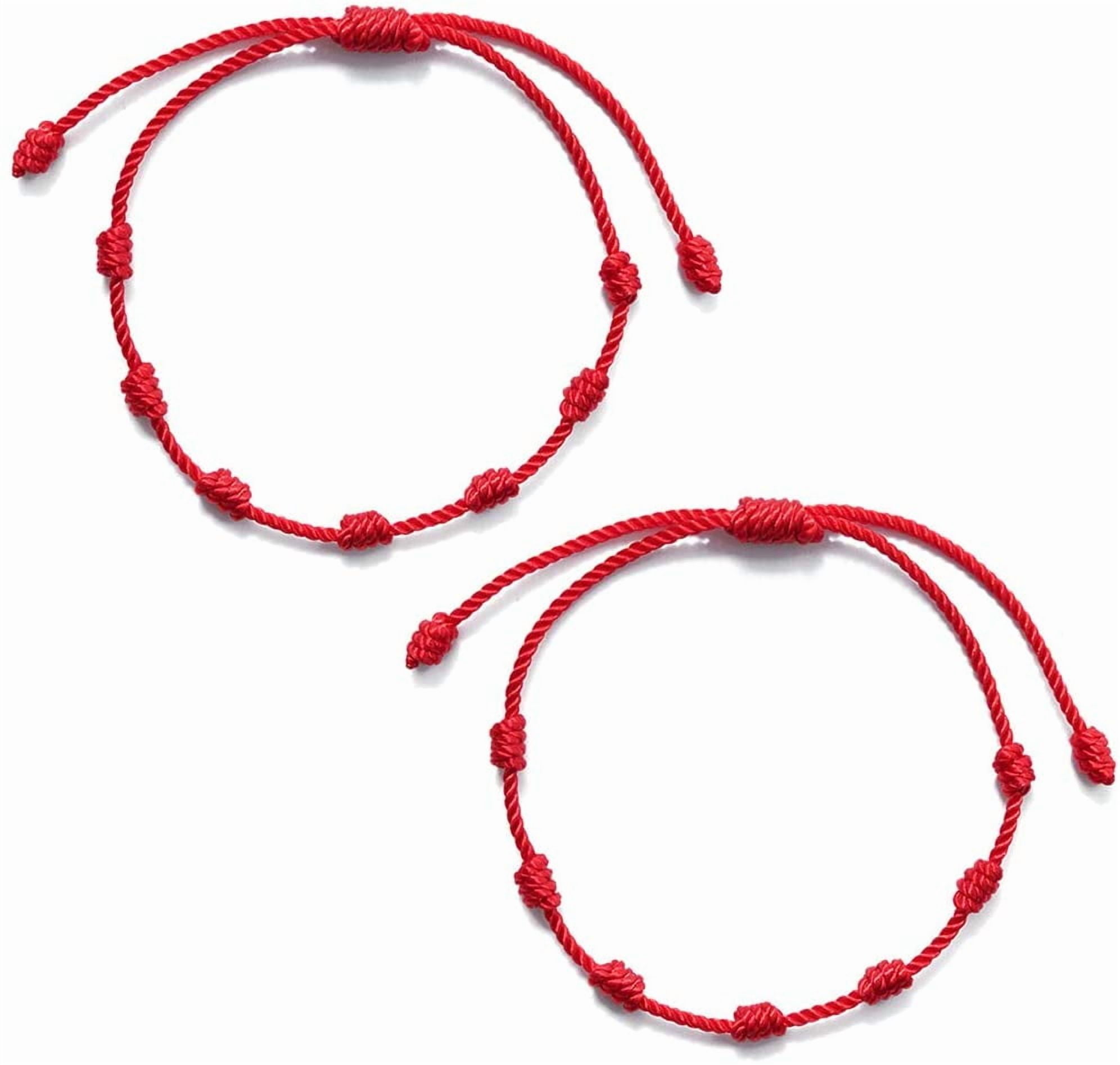 2X Fashion 7 Knots String Bracelet Anklets Adjustable Braided Bracelets ...